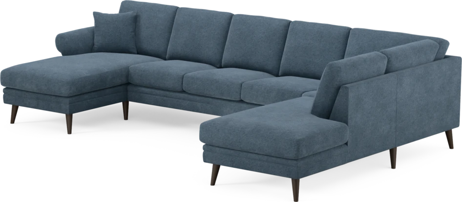 Eden - 3-sits soffa med schäslong vänster och divan höger - Blå