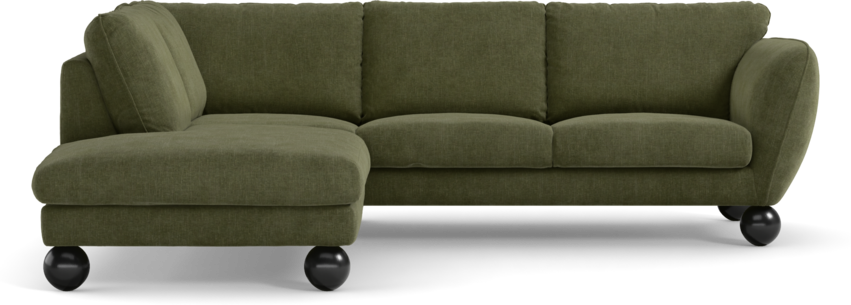 Madison Lux - 2-sits soffa med divan vänster - Grön