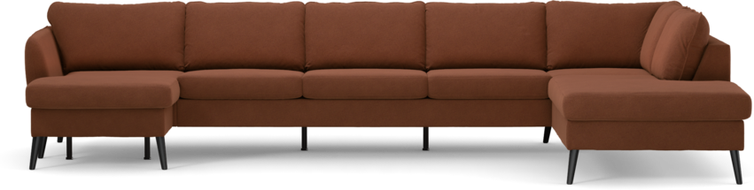 County - 4-sits soffa med schäslong vänster och divan höger - Orange