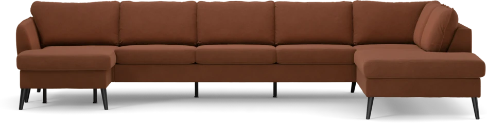 County - 4-sits soffa med schäslong vänster och divan höger - Orange