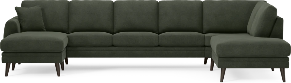 Eden - 3-sits soffa med schäslong vänster och divan höger - Grön