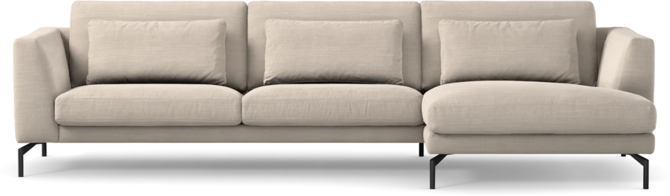 Willow - 3-sits soffa med schäslong höger, fast klädsel - Beige