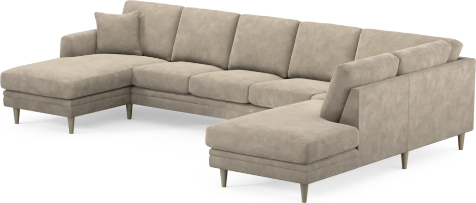Eden - 3-sits soffa med schäslong vänster och divan höger - Beige