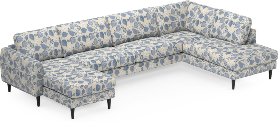 Bridge - 3-sits soffa med schäslong vänster och divan höger - Blå