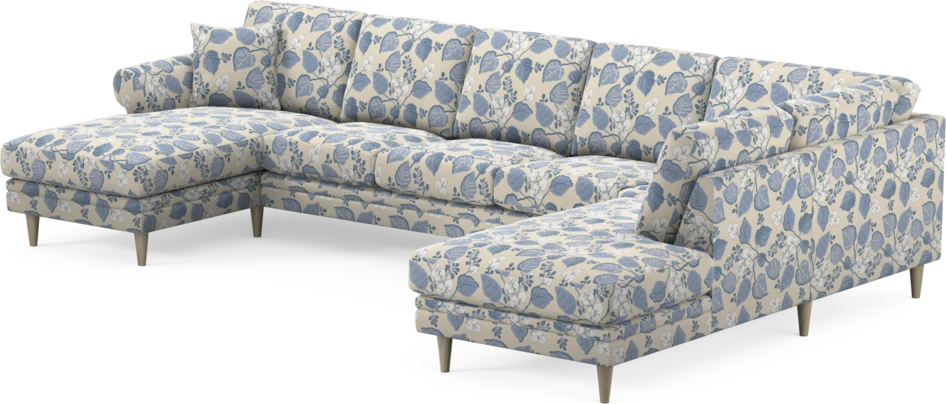 Eden - 3-sits soffa med schäslong vänster och divan höger - Flerfärgad