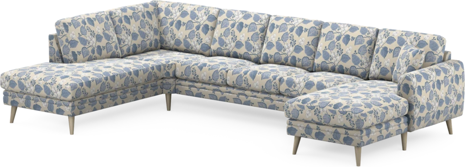 Eden - 3-sits soffa med divan vänster och schäslong höger - Flerfärgad