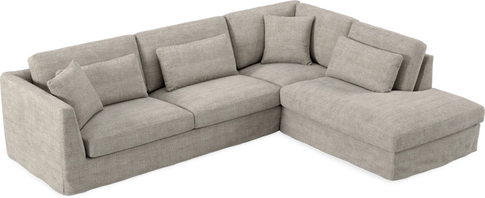 Willow - 3-sits soffa med divan höger, med kappa - Grå