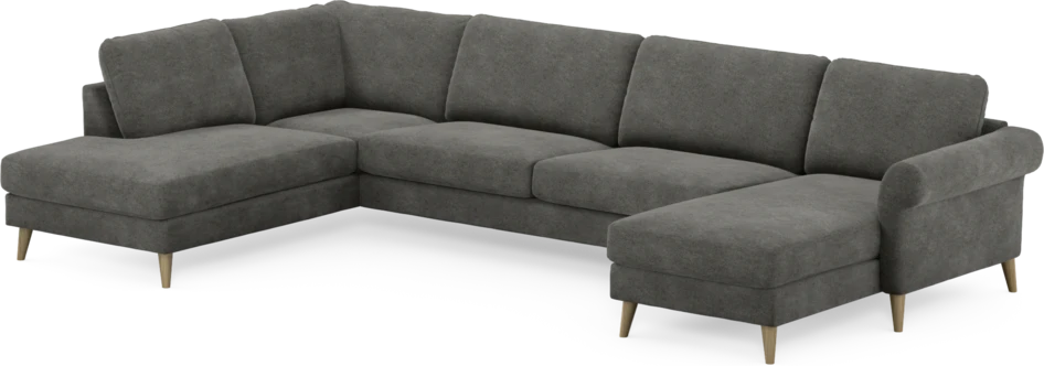 Bridge - 3-sits soffa med divan vänster och schäslong höger - Grå