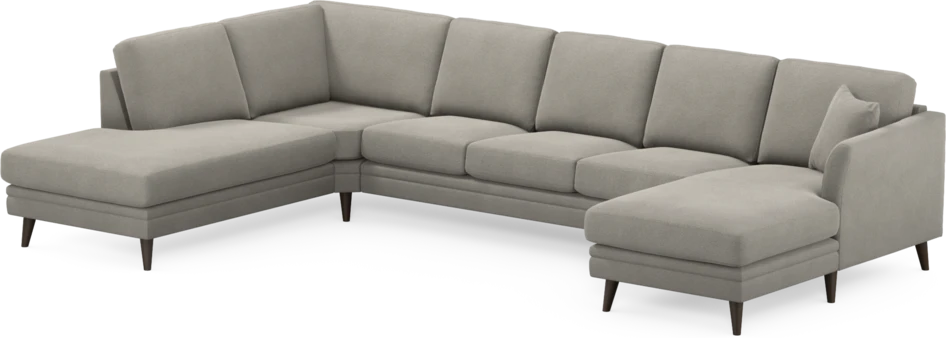 Eden - 3-sits soffa med divan vänster och schäslong höger - Grå