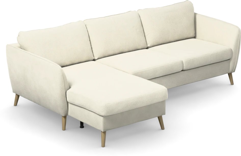 County - 3-sits soffa med flyttbar schäslong - Vit