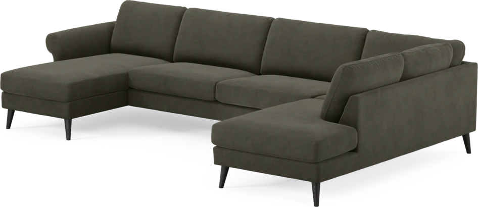 Bridge - 3-sits soffa med schäslong vänster och divan höger - Grå