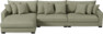 Rossi - 4-sits soffa med schäslong XL vänster - Grön