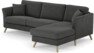 Eden - 2,5-sits soffa med schäslong - Svart
