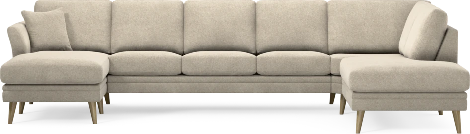 Eden - 3-sits soffa med schäslong vänster och divan höger - Beige