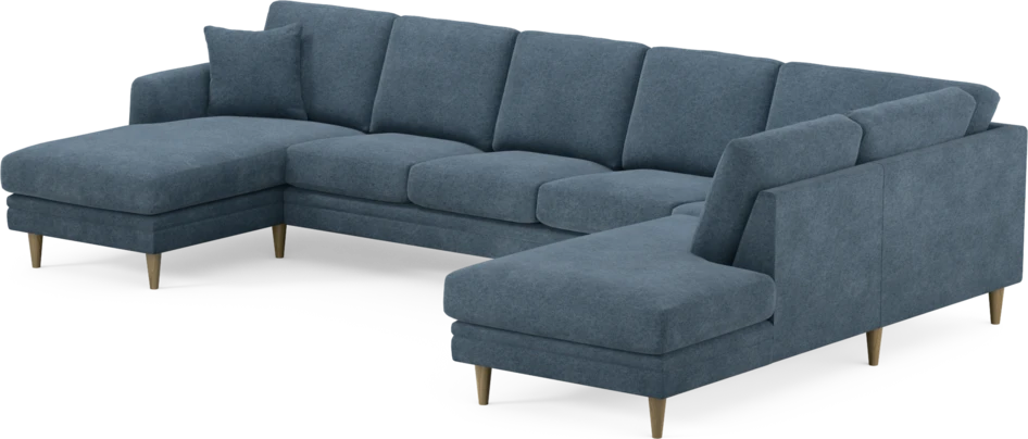 Eden - 3-sits soffa med schäslong vänster och divan höger - Blå