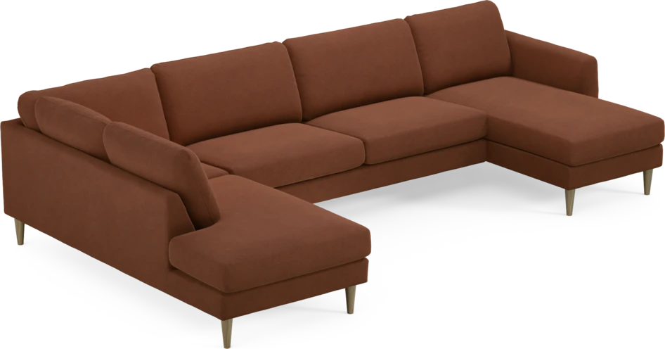 Bridge - 3-sits soffa med divan vänster och schäslong höger - Orange