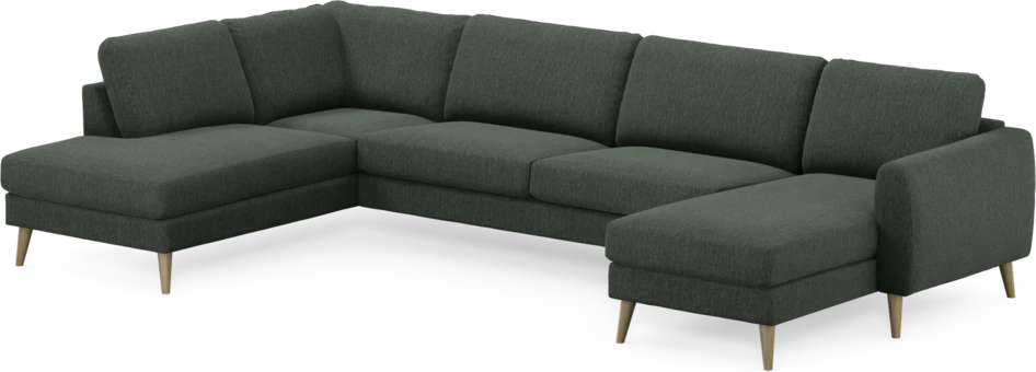 Bridge - 3-sits soffa med divan vänster och schäslong höger - Grön