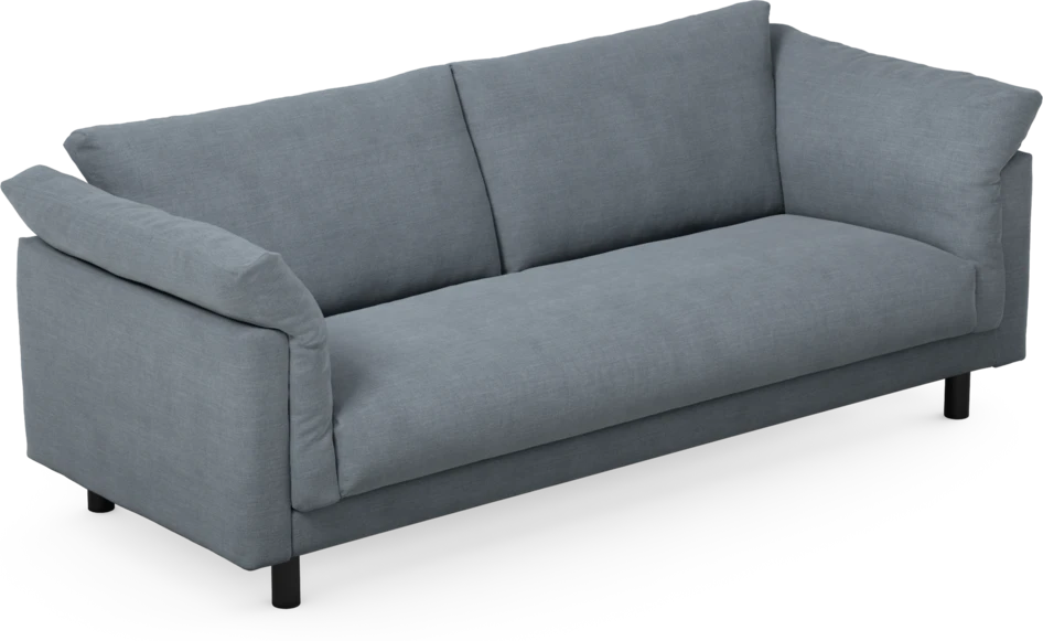 Cherrie - 3-sits soffa, hel dyna, fast klädsel - Blå