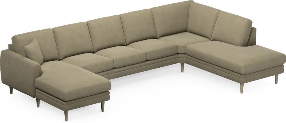 Eden - 3-sits soffa med schäslong vänster och divan höger - Beige