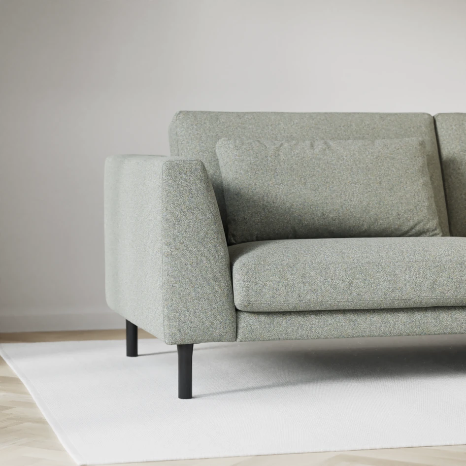Willow - 3-sits soffa med divan höger, fast klädsel - Grön