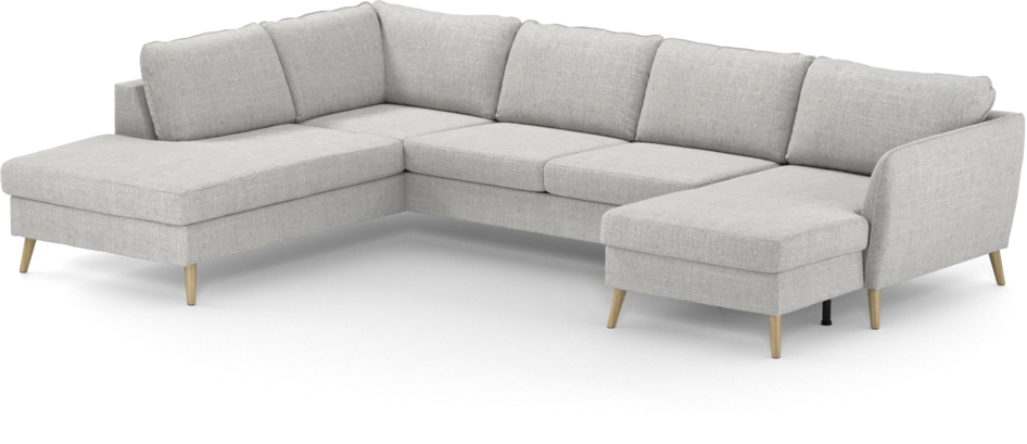 County - 3-sits soffa med divan vänster och schäslong höger - Grå