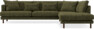 Harper - 3-sits soffa med divan höger - Grön
