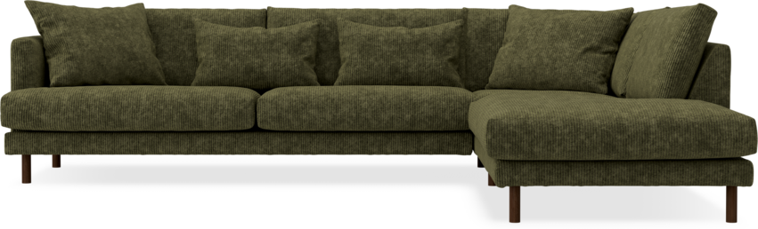 Harper - 3-sits soffa med divan höger - Grön