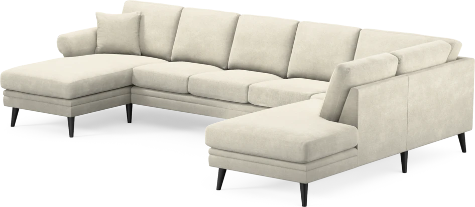 Eden - 3-sits soffa med schäslong vänster och divan höger - Vit