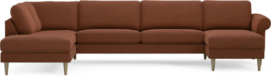Bridge - 3-sits soffa med divan vänster och schäslong höger - Orange
