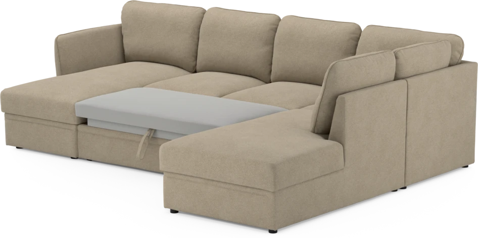 Öland - Bäddsoffa med schäslong vänster och divan höger - Beige