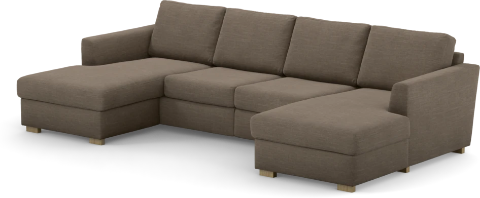 Friday - 2-sits soffa med två schäslonger - Brun