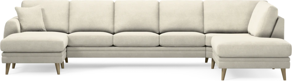Eden - 3-sits soffa med schäslong vänster och divan höger - Vit