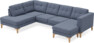 Rio - 3-sits soffa med divan vänster och schäslong höger - Blå