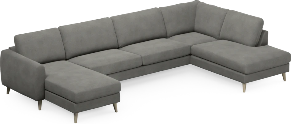 Bridge - 3-sits soffa med schäslong vänster och divan höger - Grå
