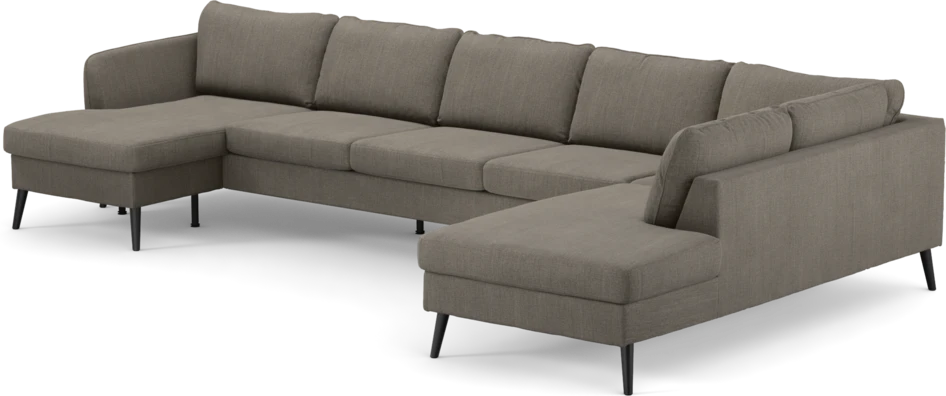 County - 4-sits soffa med schäslong vänster och divan höger - Brun