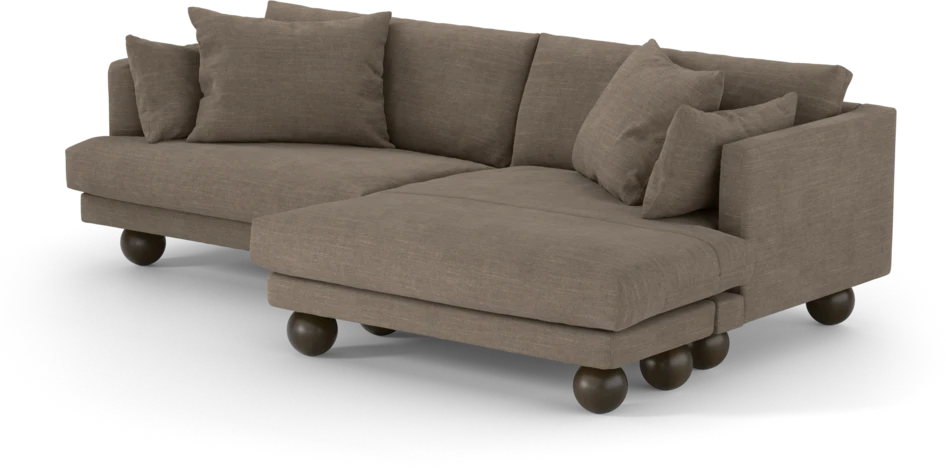 Harper - 4-sits med schäslong XL höger - Brun