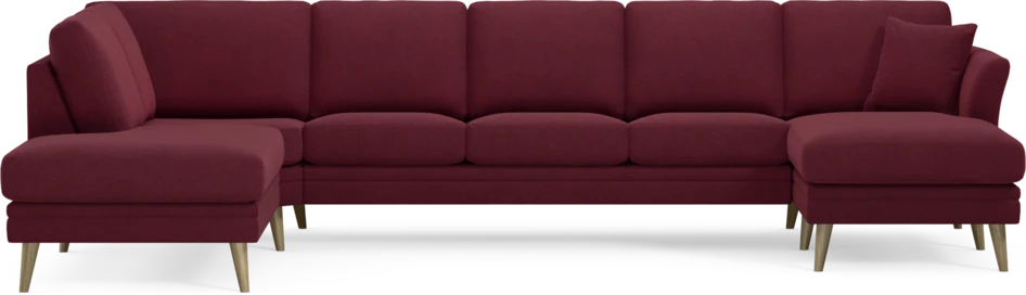 Eden - 3-sits soffa med divan vänster och schäslong höger - Röd