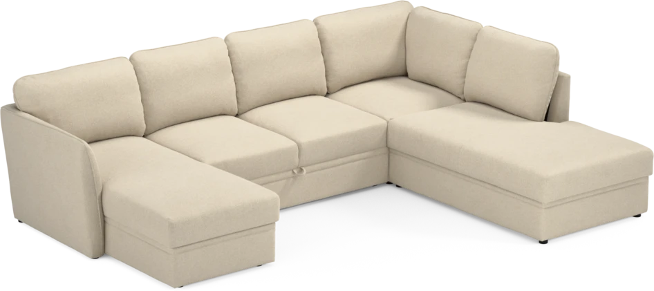 Öland - Bäddsoffa med schäslong vänster och divan höger - Beige