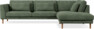 Willow - 3-sits soffa med divan höger, fast klädsel - Grön