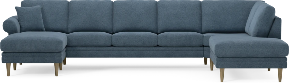 Eden - 3-sits soffa med schäslong vänster och divan höger - Blå