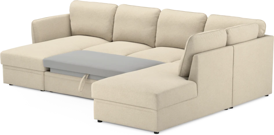 Öland - Bäddsoffa med schäslong vänster och divan höger - Beige