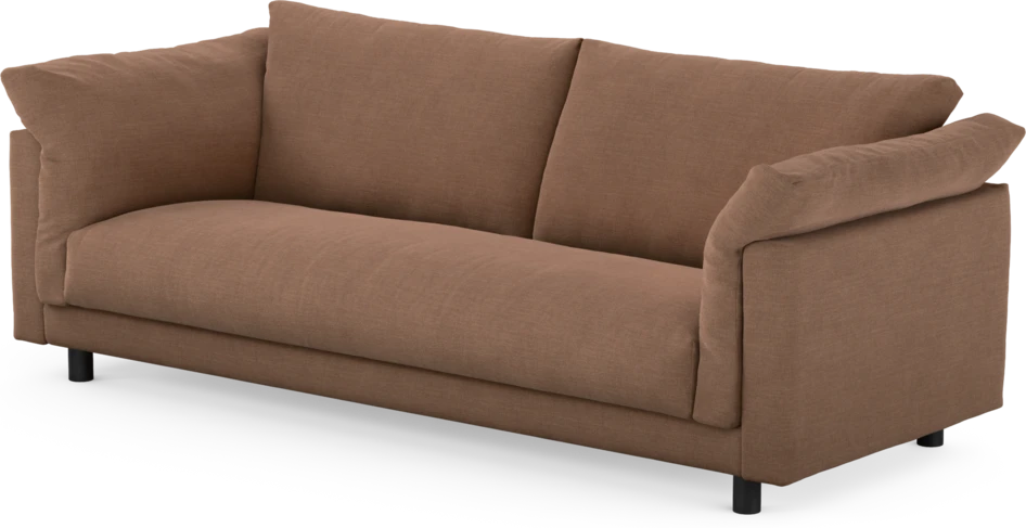 Cherrie - 3-sits soffa, hel dyna, fast klädsel - Orange