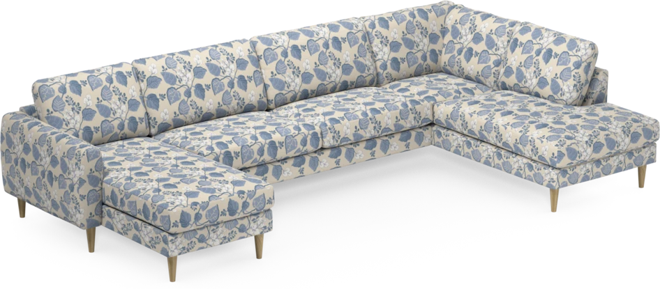 Bridge - 3-sits soffa med schäslong vänster och divan höger - Blå