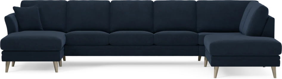 Eden - 3-sits soffa med schäslong vänster och divan höger - Blå