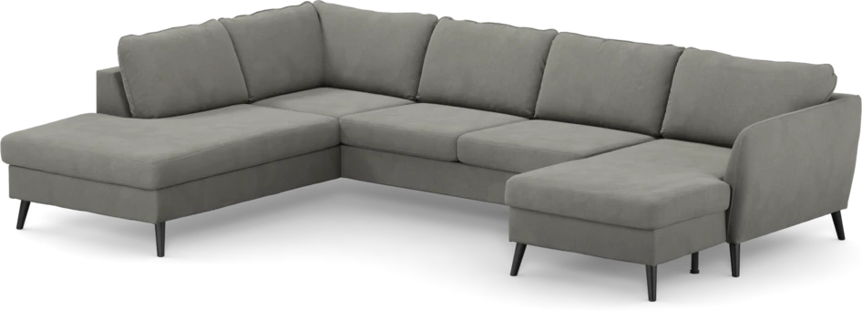 County - 3-sits soffa med divan vänster och schäslong höger - Grå