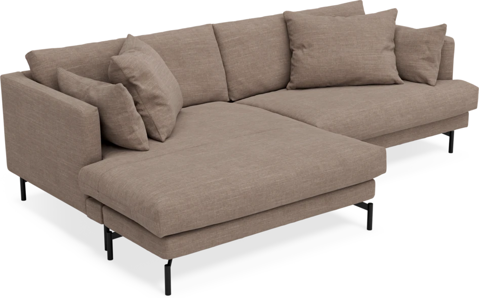 Harper - 4-sits med schäslong XL vänster - Brun