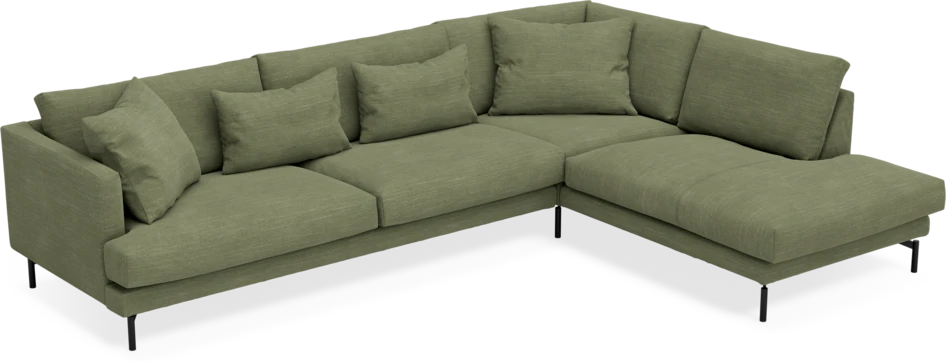 Harper - 3-sits soffa med divan höger - Grön