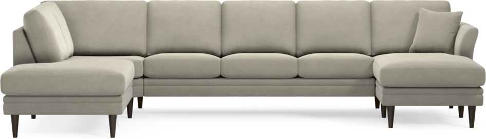 Eden - 3-sits soffa med divan vänster och schäslong höger - Brun