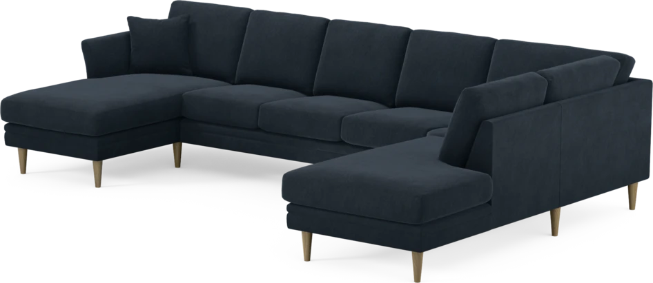 Eden - 3-sits soffa med schäslong vänster och divan höger - Blå