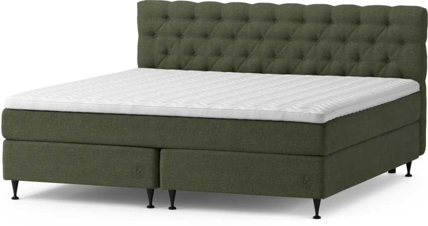 Särö Comfort - Kontinentalsäng, dubbelsäng med bäddmadrass och Pikerad Låg sänggavel